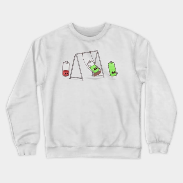 Charging Batteries Crewneck Sweatshirt by Naolito